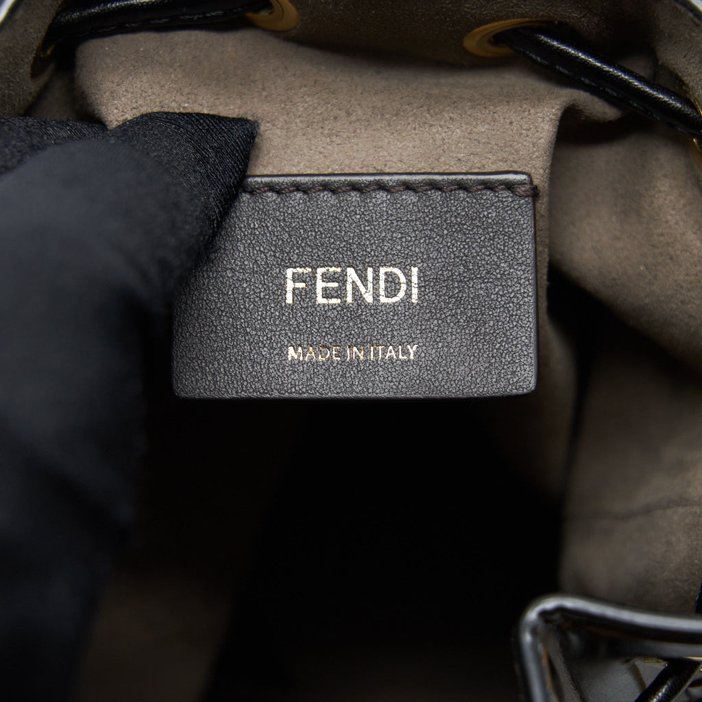FENDI MON TRESOR MINI BUCKET BAG BLACK/BROWN GHW