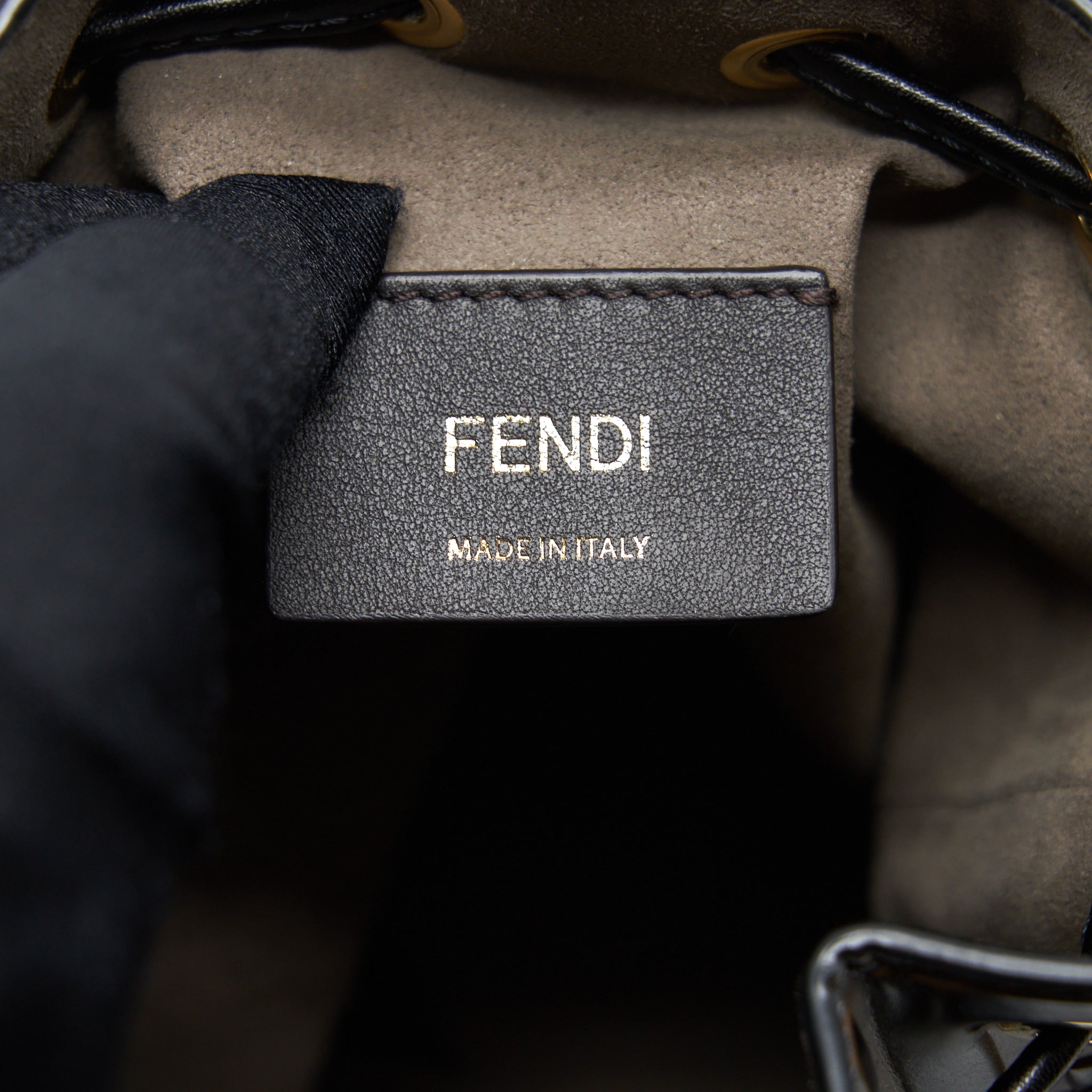 FENDI MON TRESOR MINI BUCKET BAG BLACK/BROWN GHW