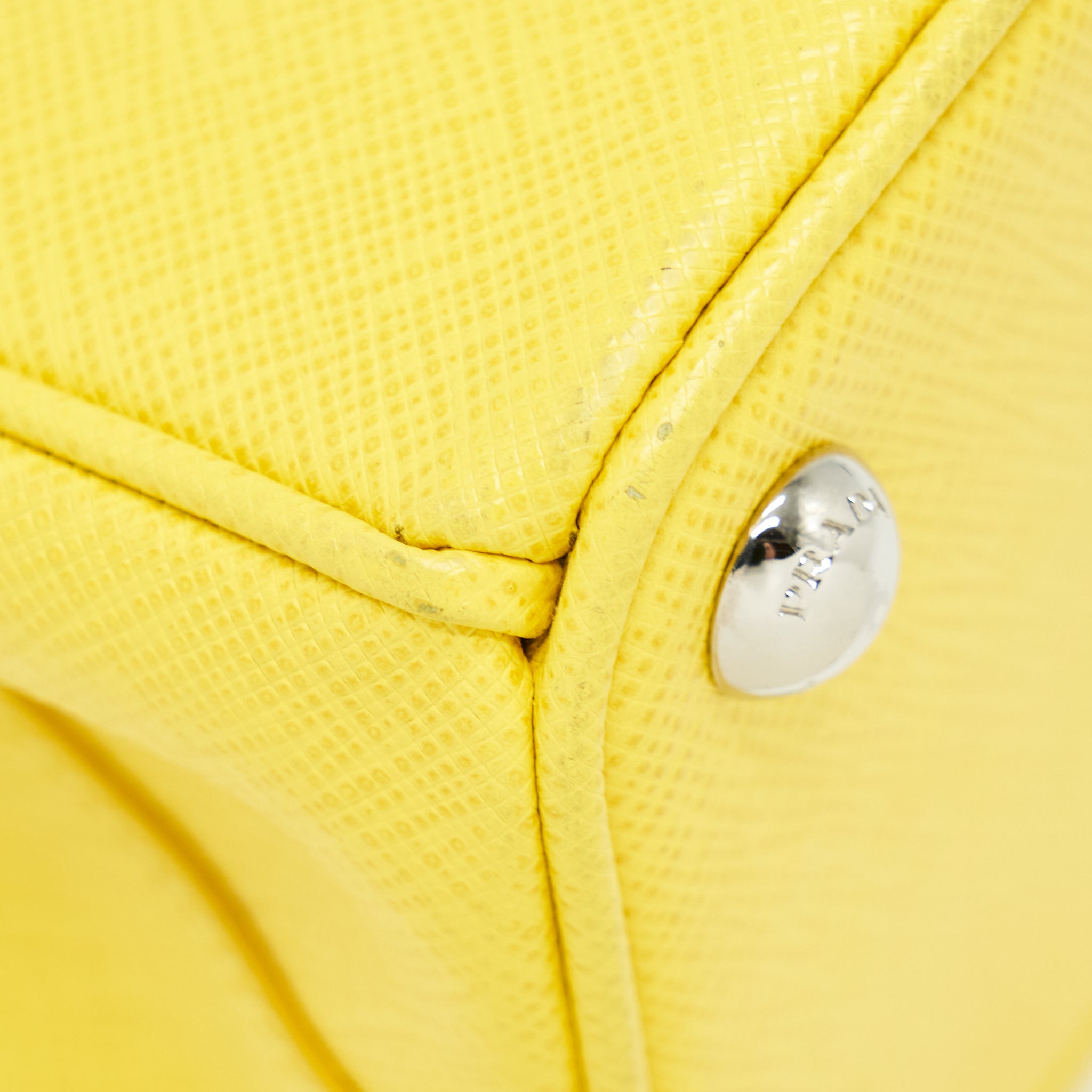 PRADA GALLERIA MINI TOTE SAFFIANO LUX YELLOW SHW