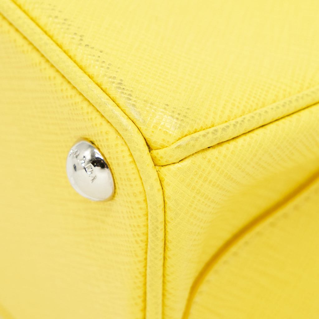 PRADA GALLERIA MINI TOTE SAFFIANO LUX YELLOW SHW