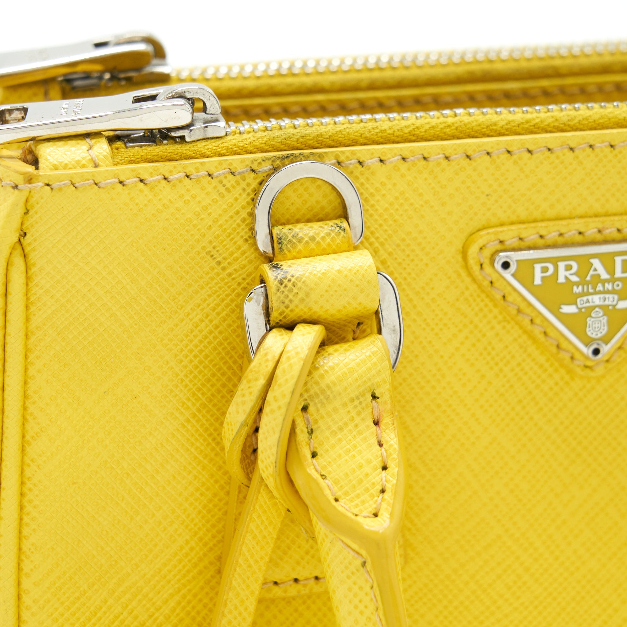 PRADA GALLERIA MINI TOTE SAFFIANO LUX YELLOW SHW
