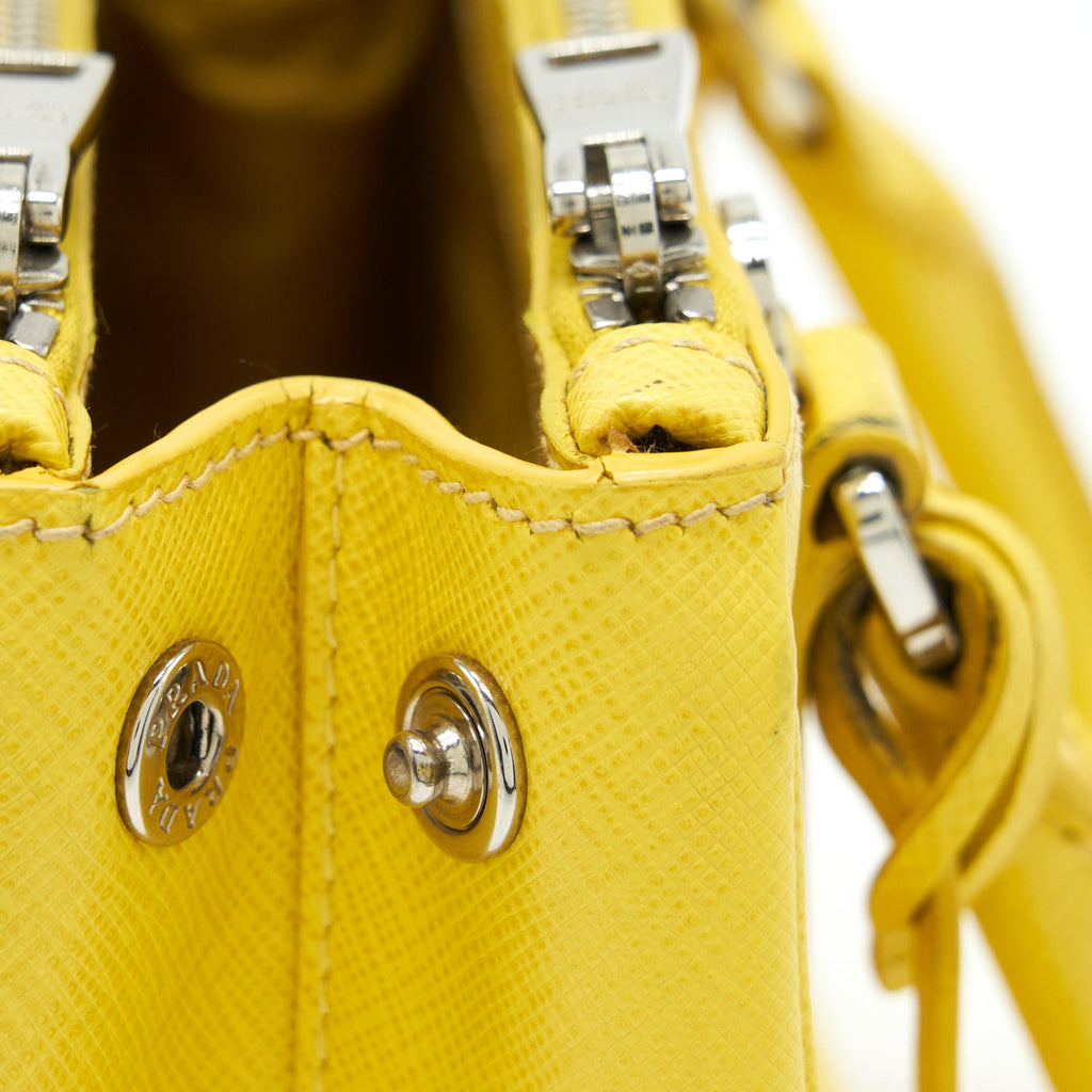 PRADA GALLERIA MINI TOTE SAFFIANO LUX YELLOW SHW