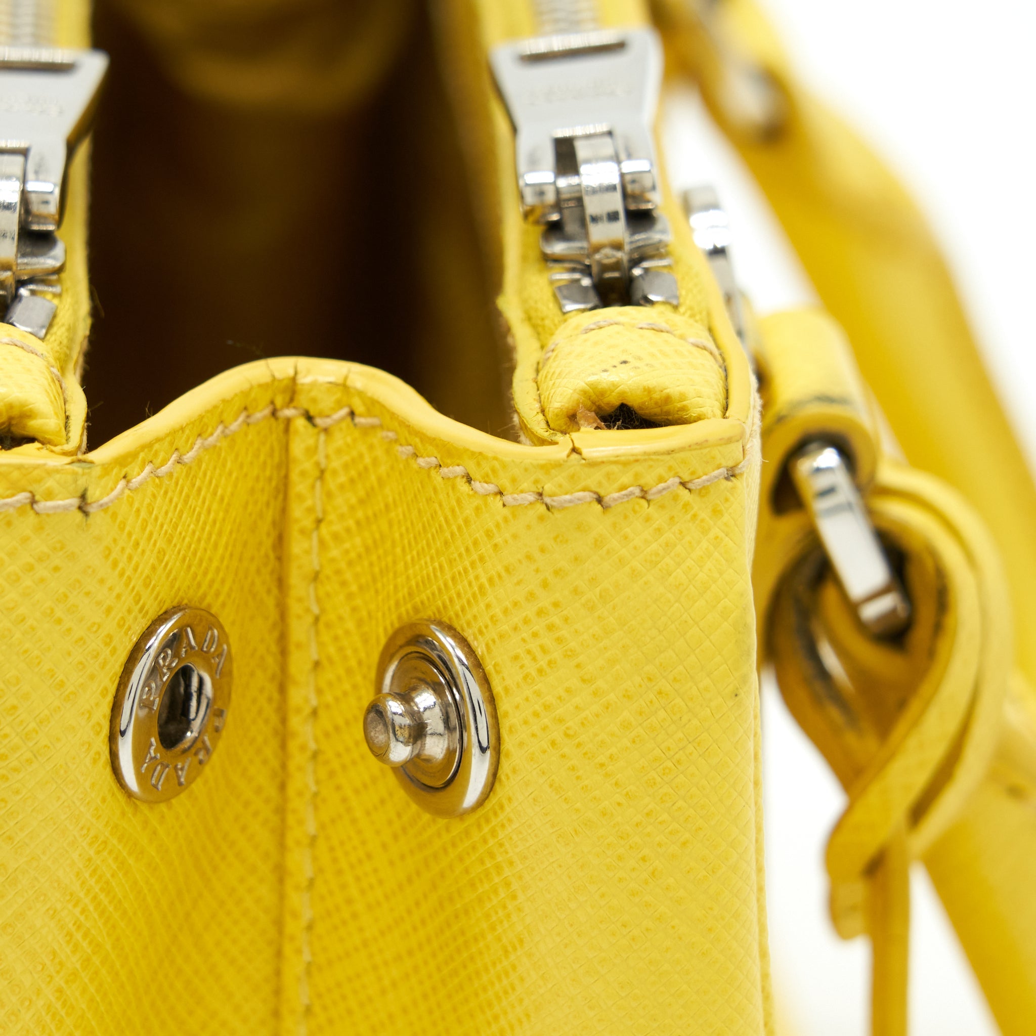PRADA GALLERIA MINI TOTE SAFFIANO LUX YELLOW SHW