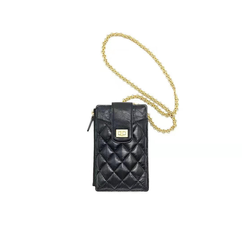 CHANEL 2.55 MINI PHONE CASE WITH CHAIN
