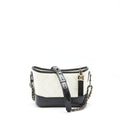 CHANEL SMALL GABRIELLE HOBO BAG CALFSKIN WHITE/ BLACK WITH MULTICOLOUR HARDWARE