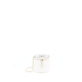 CHANEL ROUND VANITY WITH CHAIN WHITE/ BLACK WITH LGHW