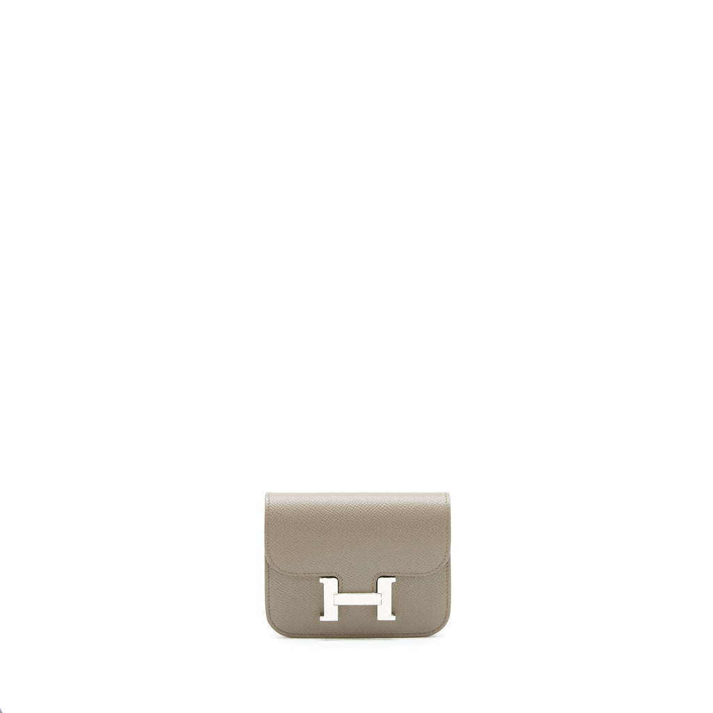 HERMES CONSTANCE SLIM EPSOM LEATHER 8F GRIS ETAIN WITH SHW