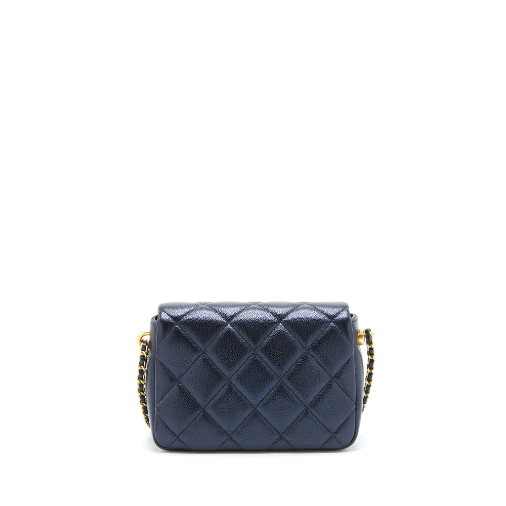 CHANEL 21K MY PERFECT MINI FLAP BAG CAVIAR BLACK GHW