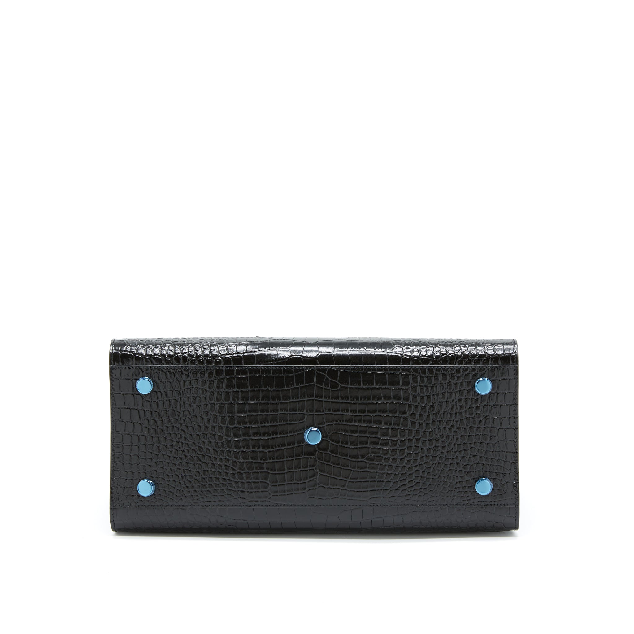 SAINT LAURENT/ YSL SAC DE JOUR CROCODILE EMBOSSED BLACK SHW