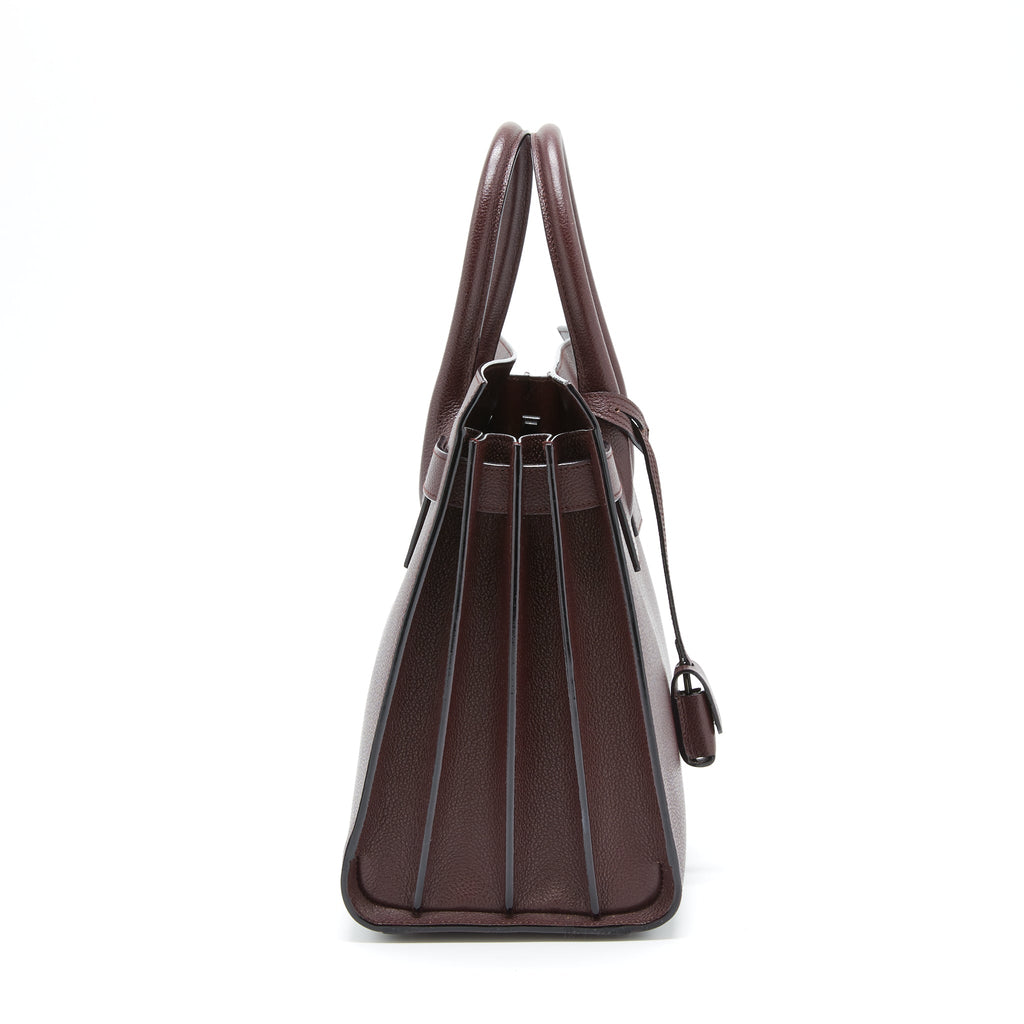 SAINT LAURENT/ YSL SAC DE JOUR CALFSKIN BURGUNDY BLACK HARDWARE