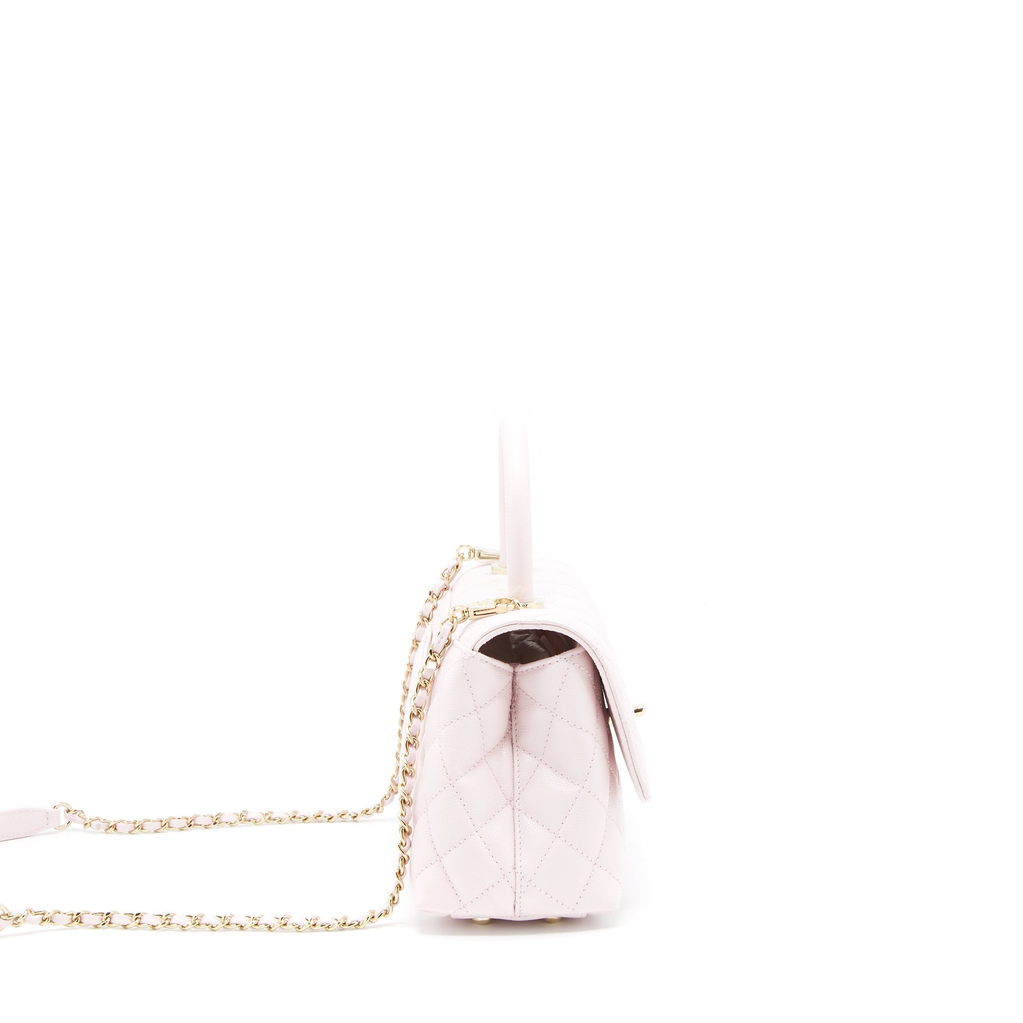 CHANEL SMALL COCO HANDLE CAVIAR LIGHT PINK NG750 LGHW(MICROCHIP)