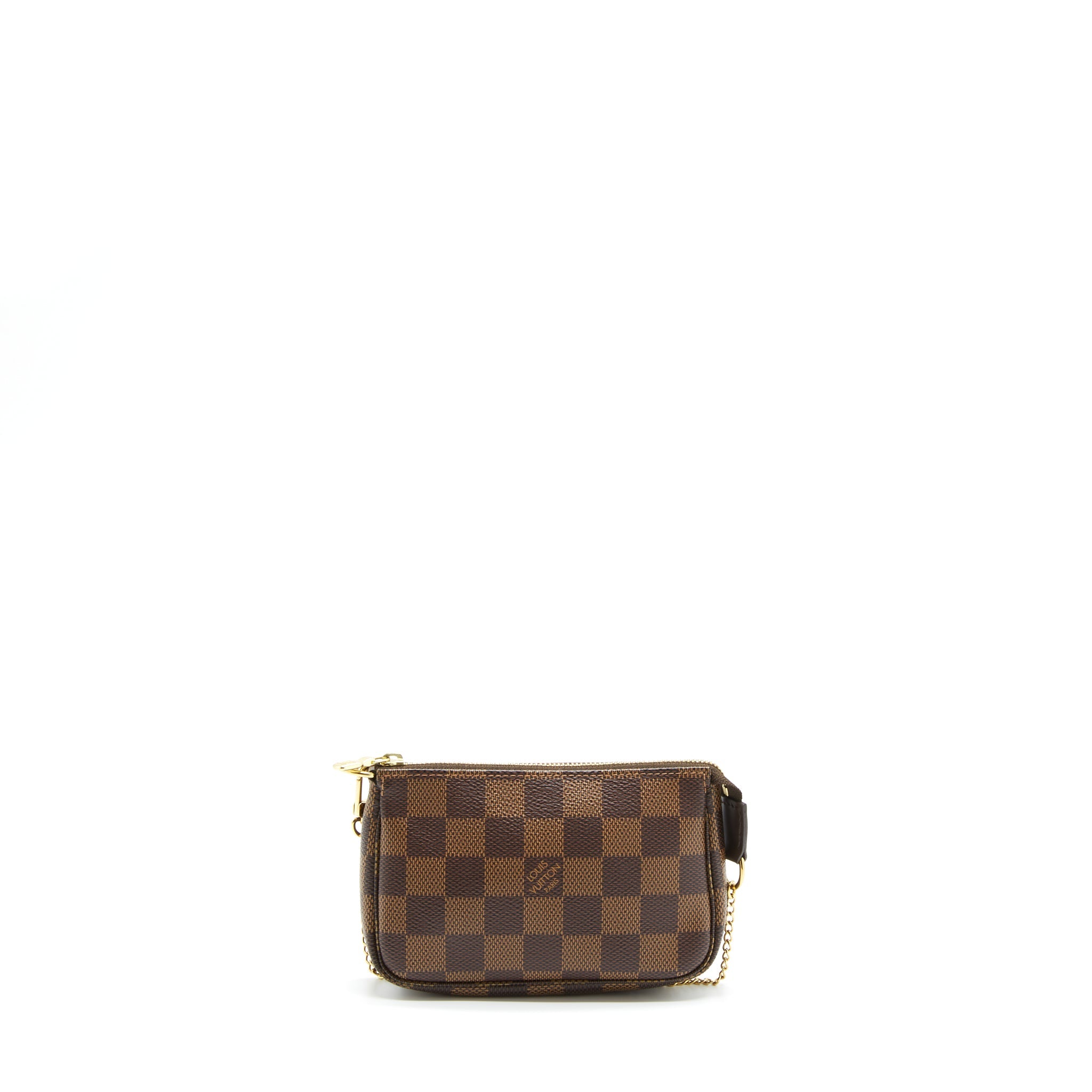 LOUIS VUITTON MINI POCHETTE ACCESSORIES DAMIER EBENE CANVAS GHW