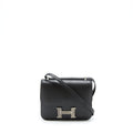 HERMES MINI CONSTANCE MONSIEUR BLACK WITH LIZARD BUCKLE SHW