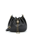CHANEL CHEVRON BUCKET BAG GRAINED CALFSKIN BLACK GHW