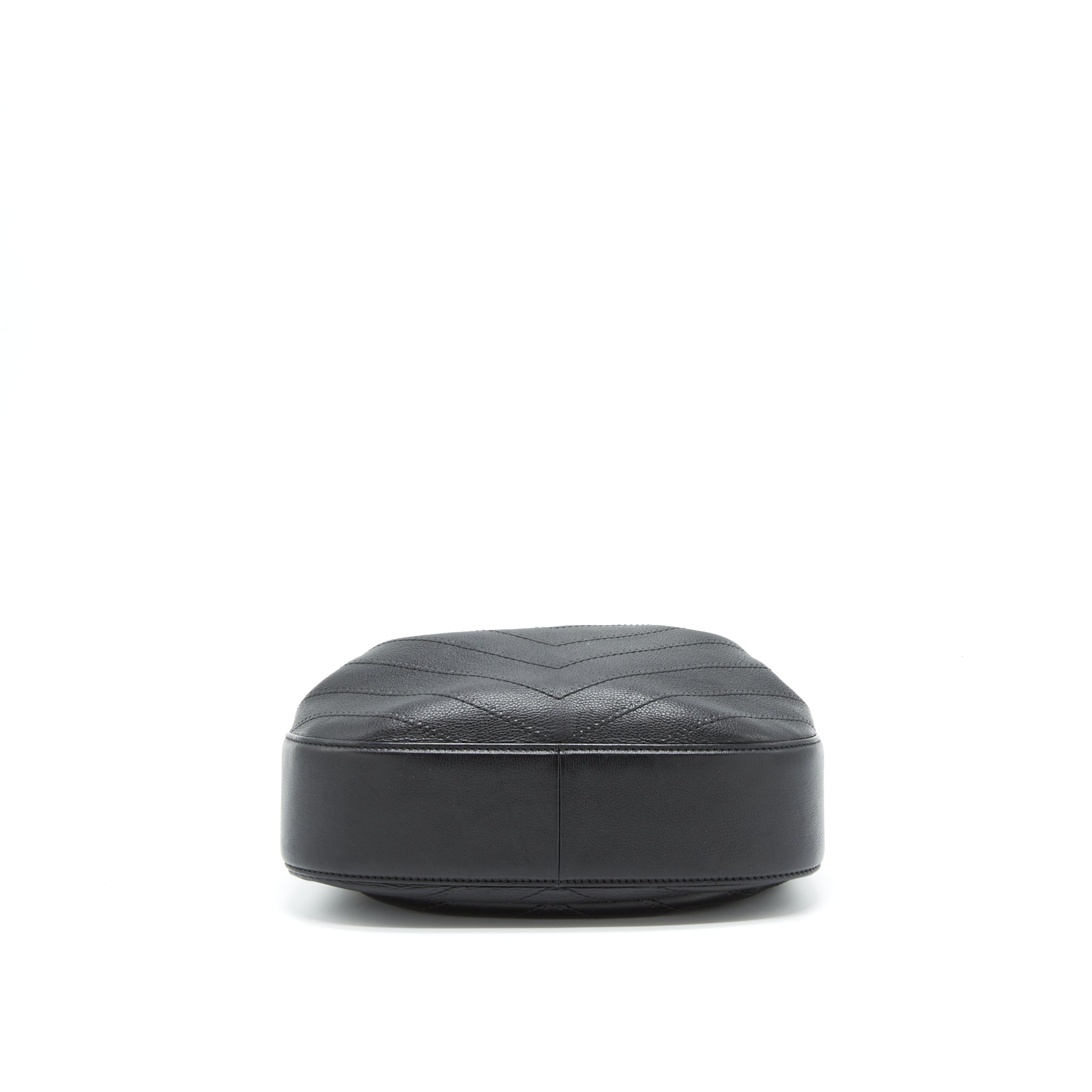 CHANEL CHEVRON BUCKET BAG GRAINED CALFSKIN BLACK GHW
