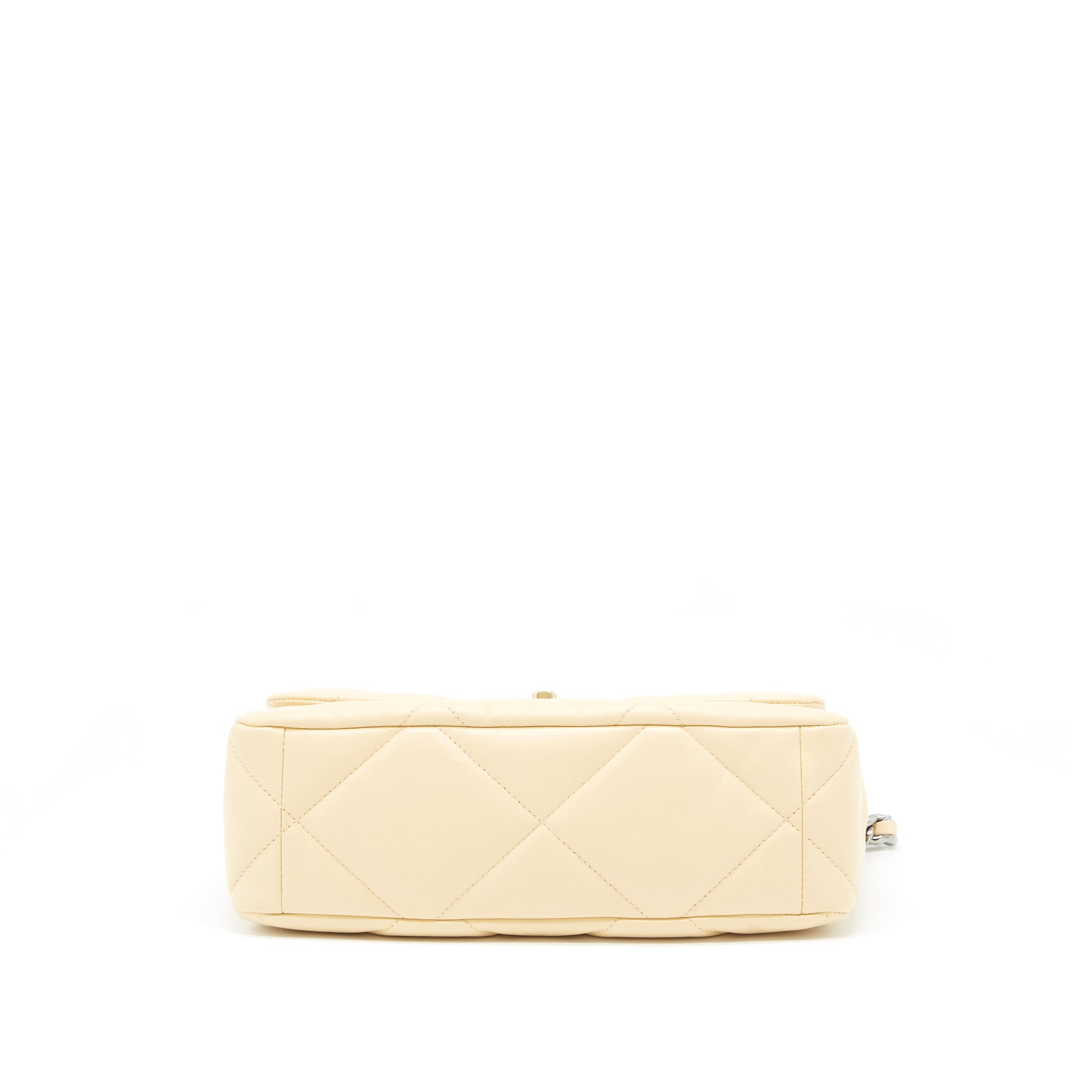 CHANEL MEDIUM 19 BAG GOATSKIN BEIGE WITH GOLD/SILVER HARDWARE