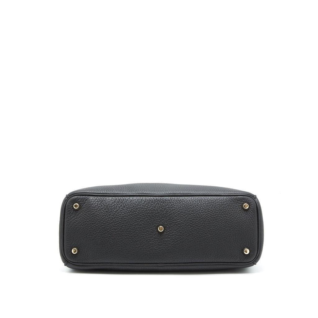 DIOR DIORISSIMO GRAINED LEATHER BLACK/ FUSHIA GHW