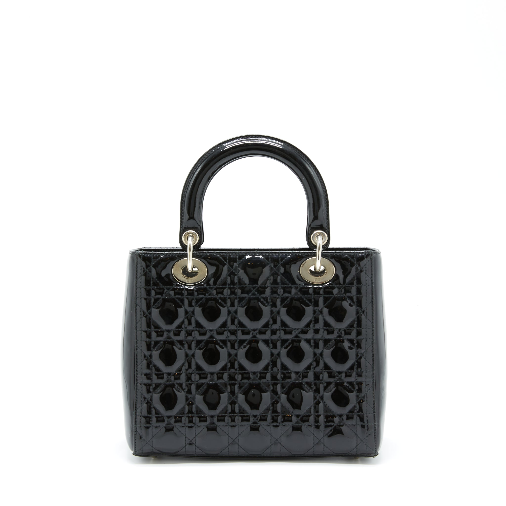 DIOR MEDIUM LADY DIOR PATENT BLACK SHW