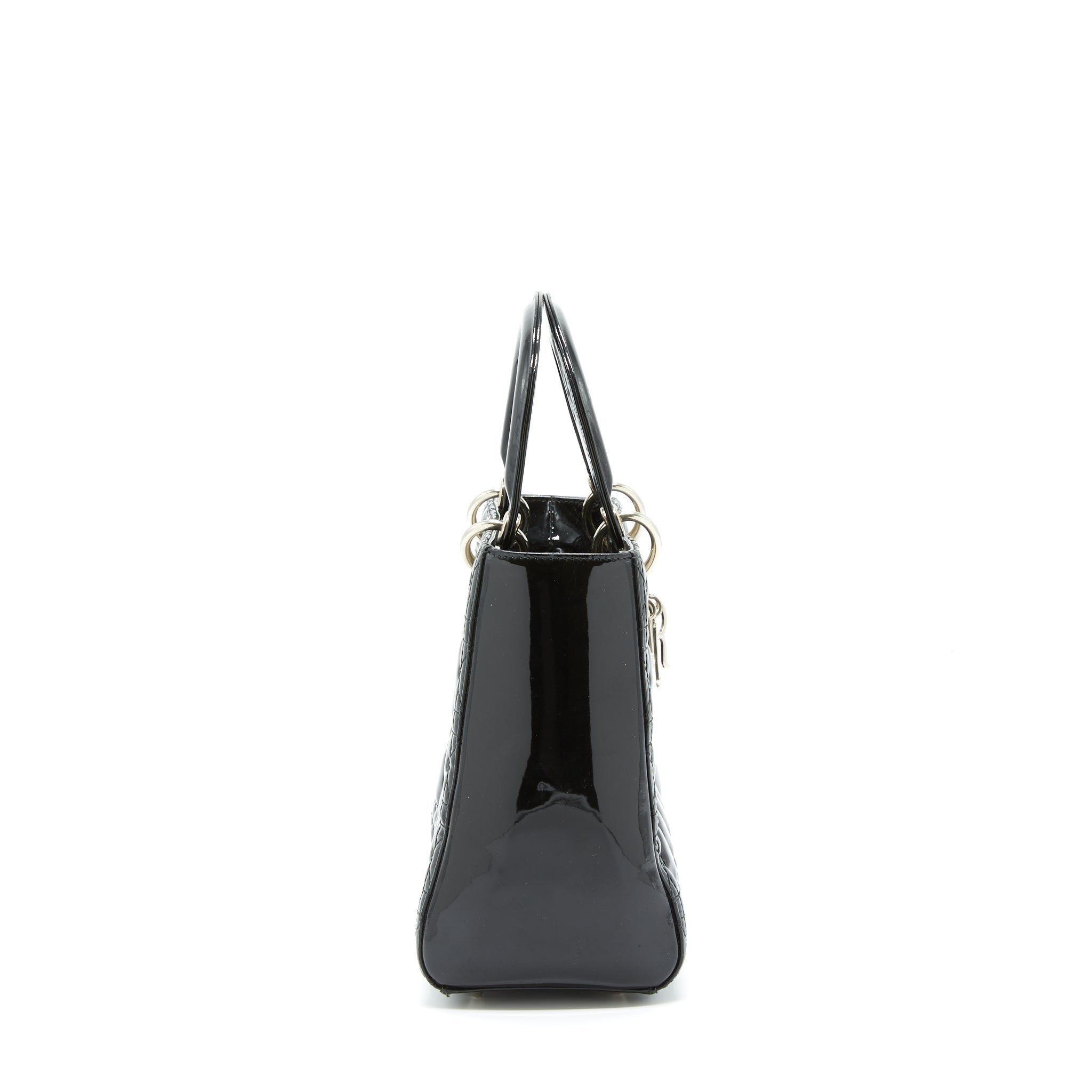 DIOR MEDIUM LADY DIOR PATENT BLACK SHW