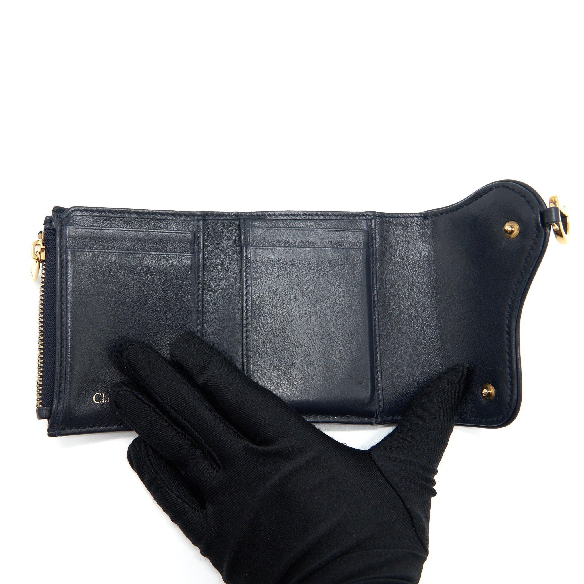 DIOR SADDLE SMALL WALLET BLUE OBLIQUE CANVAS GHW