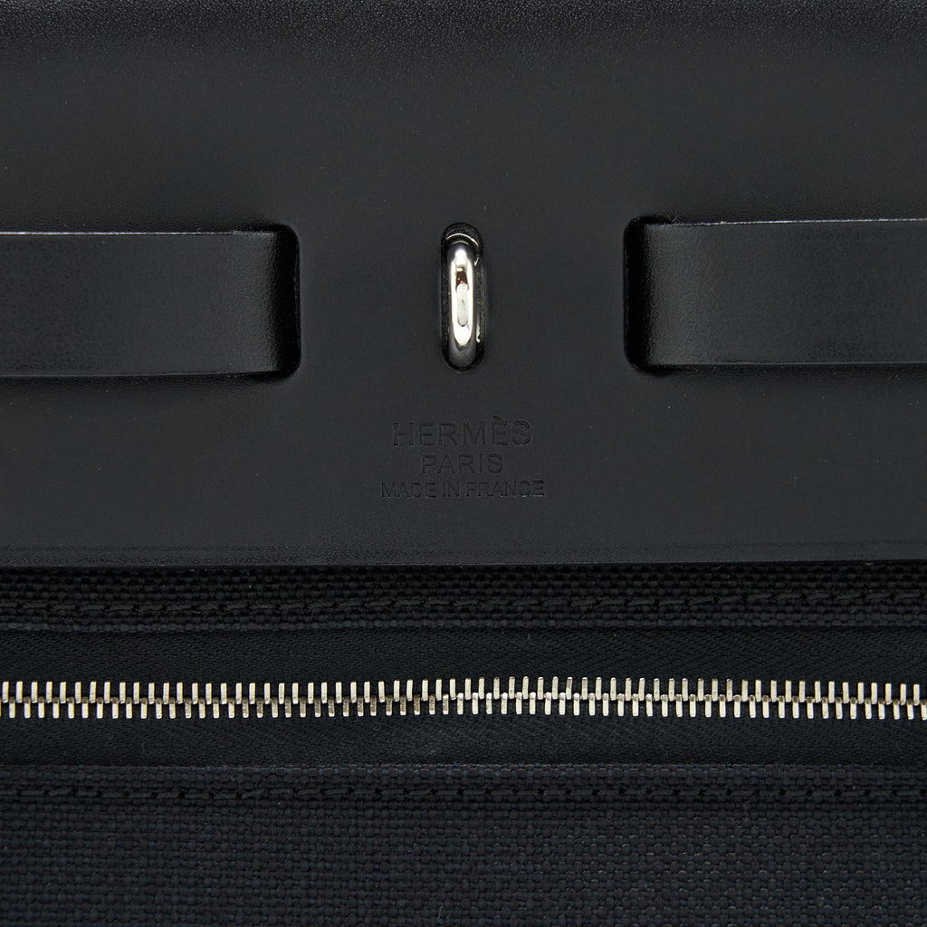 HERMES HERBAG ZIP 31 BAG CANVAS BLACK SHW
