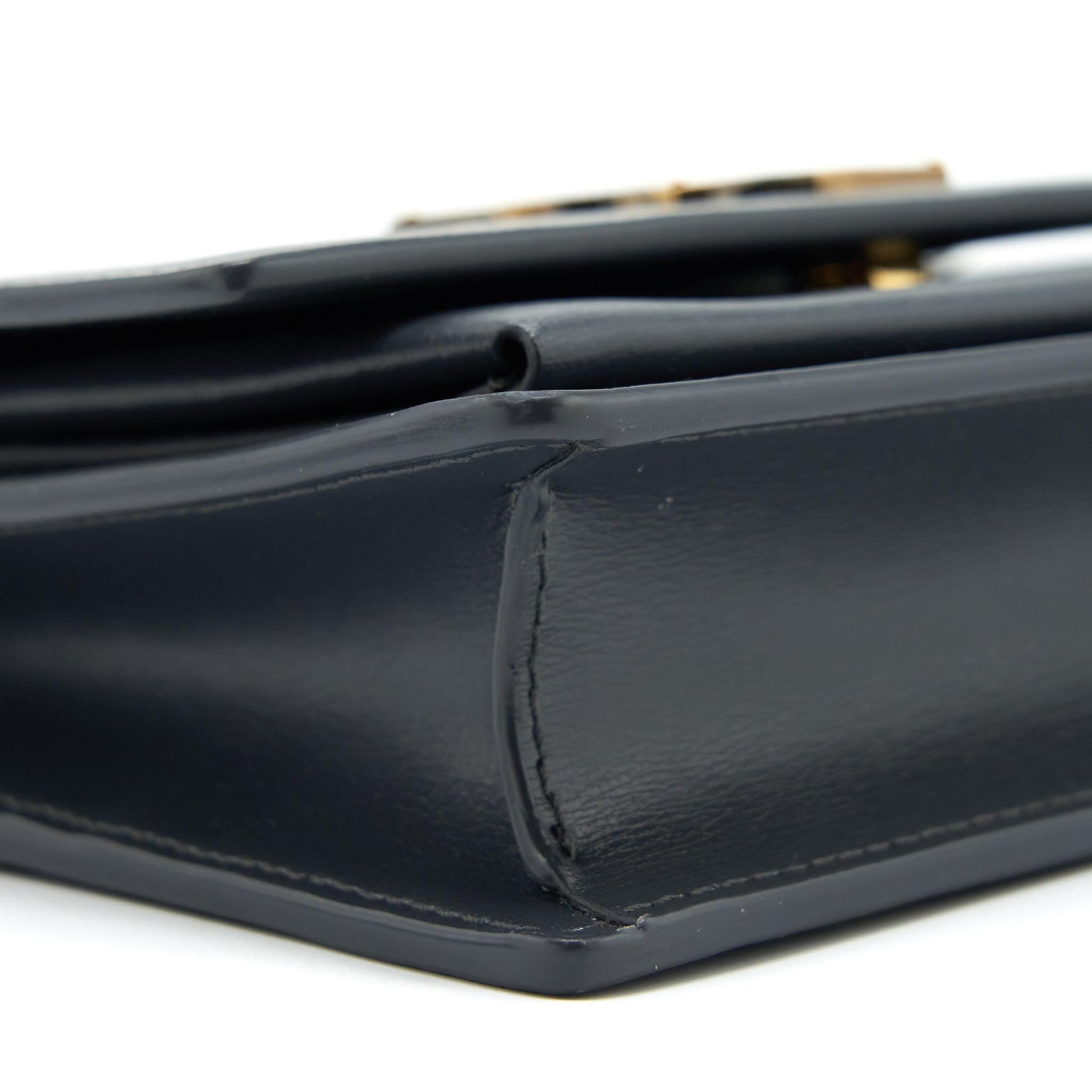 SAINT LAURENT SUNSET CHAIN WALLET CALFSKIN NOIR GHW