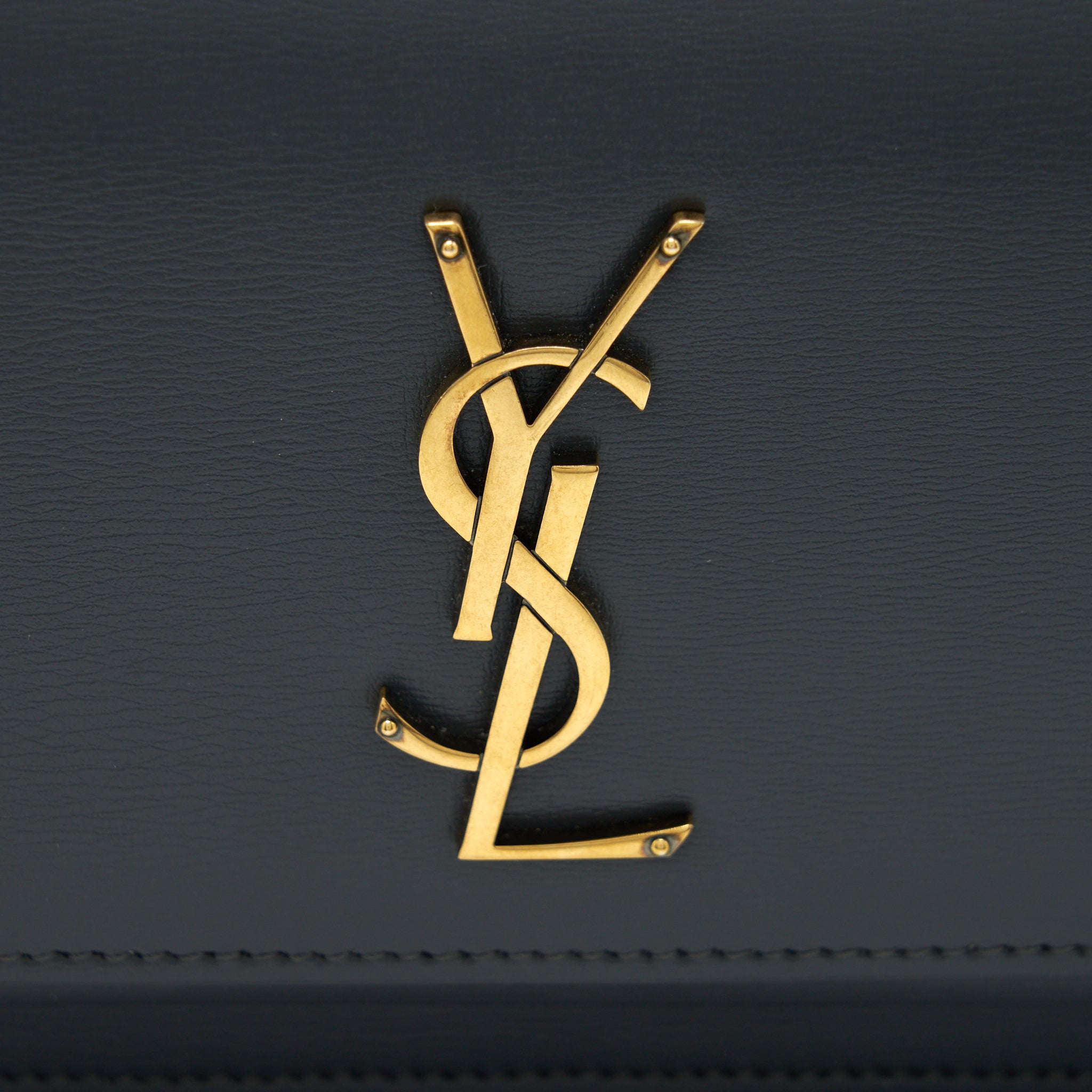 SAINT LAURENT SUNSET CHAIN WALLET CALFSKIN NOIR GHW