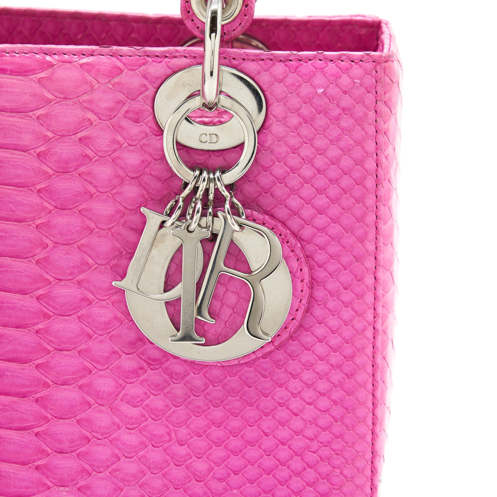 DIOR MEDIUM LADY DIOR PYTHON PINK SHW