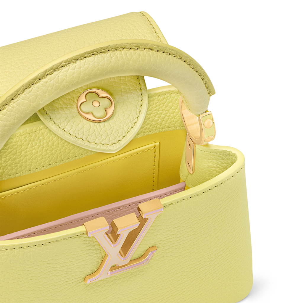 LOUIS VUITTON CAPUCINES MINI TAURILLON YELLOW GHW