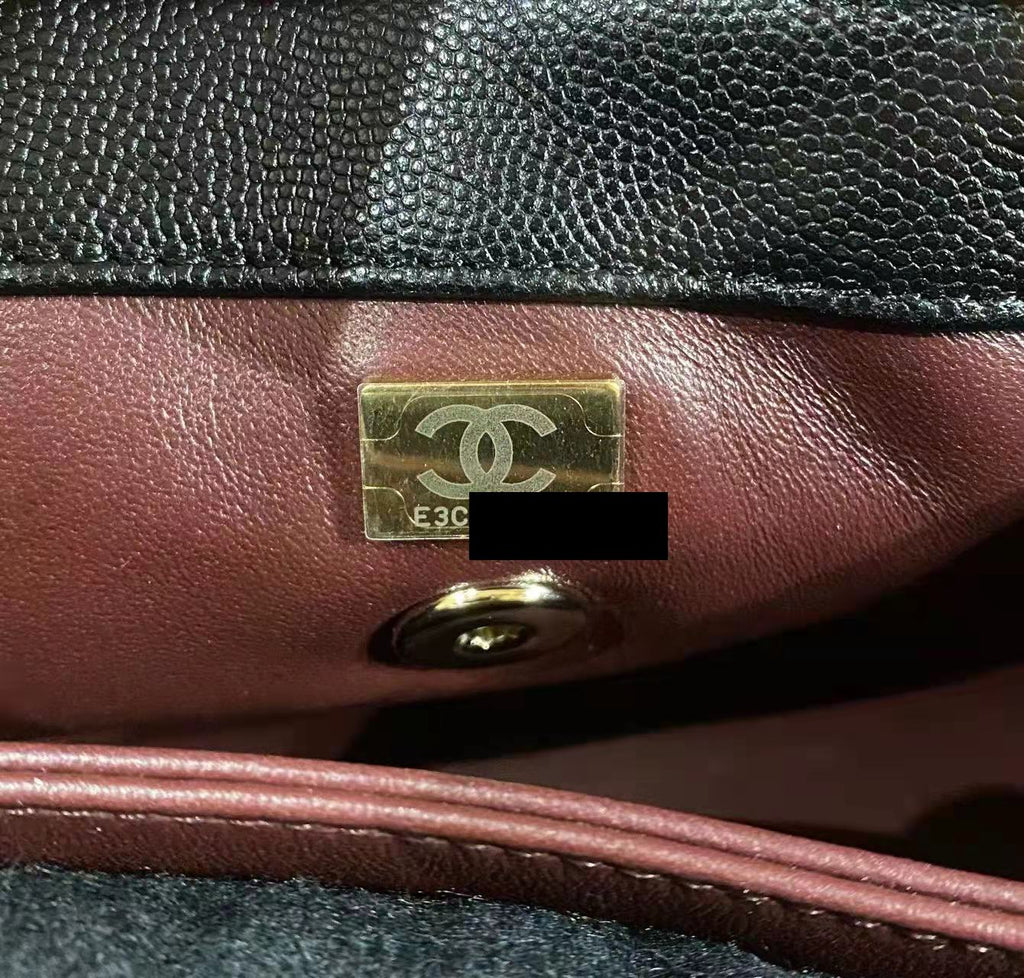 CHANEL SMALL COCO HANDLE 24CM CAVIAR BLACK GHW ( MICROCHIP)