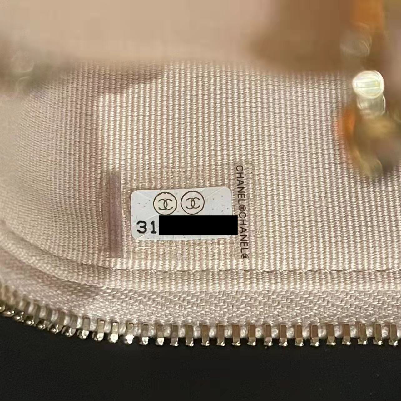 CHANEL 22C LONG VANITY WITH CHAIN CAVIAR BEIGE LGHW