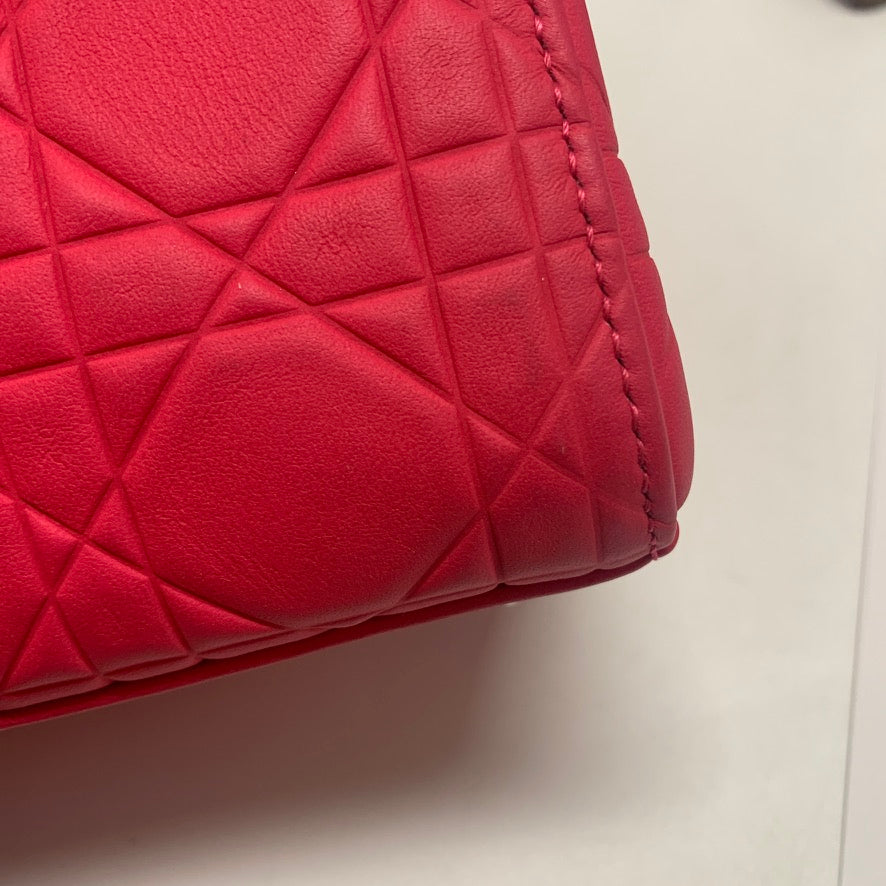 CHRISTIAN DIOR LADY DIOR HOT PINK IN METALLIC PINK HARDWARE