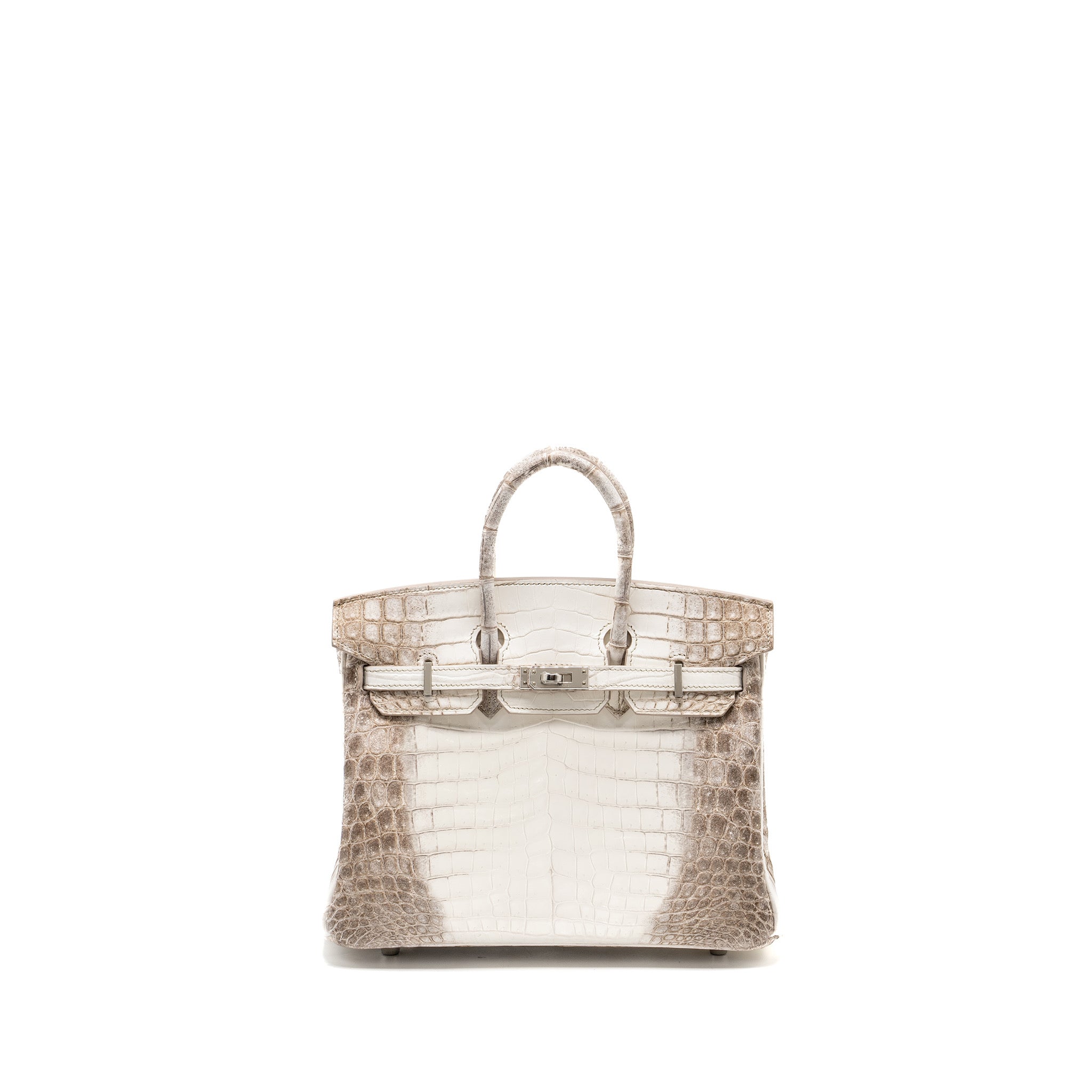 HERMES BIRKIN 25 CROCODILE NILOTICUS HIMALAYA BLANC SHW