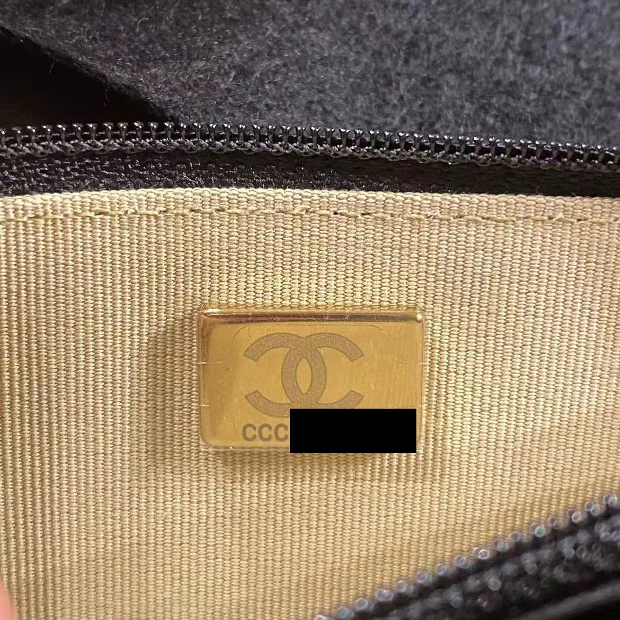 CHANEL 22C PEARL CRUSH WALLET ON CHAIN BLACK GHW (MICROCHIP)