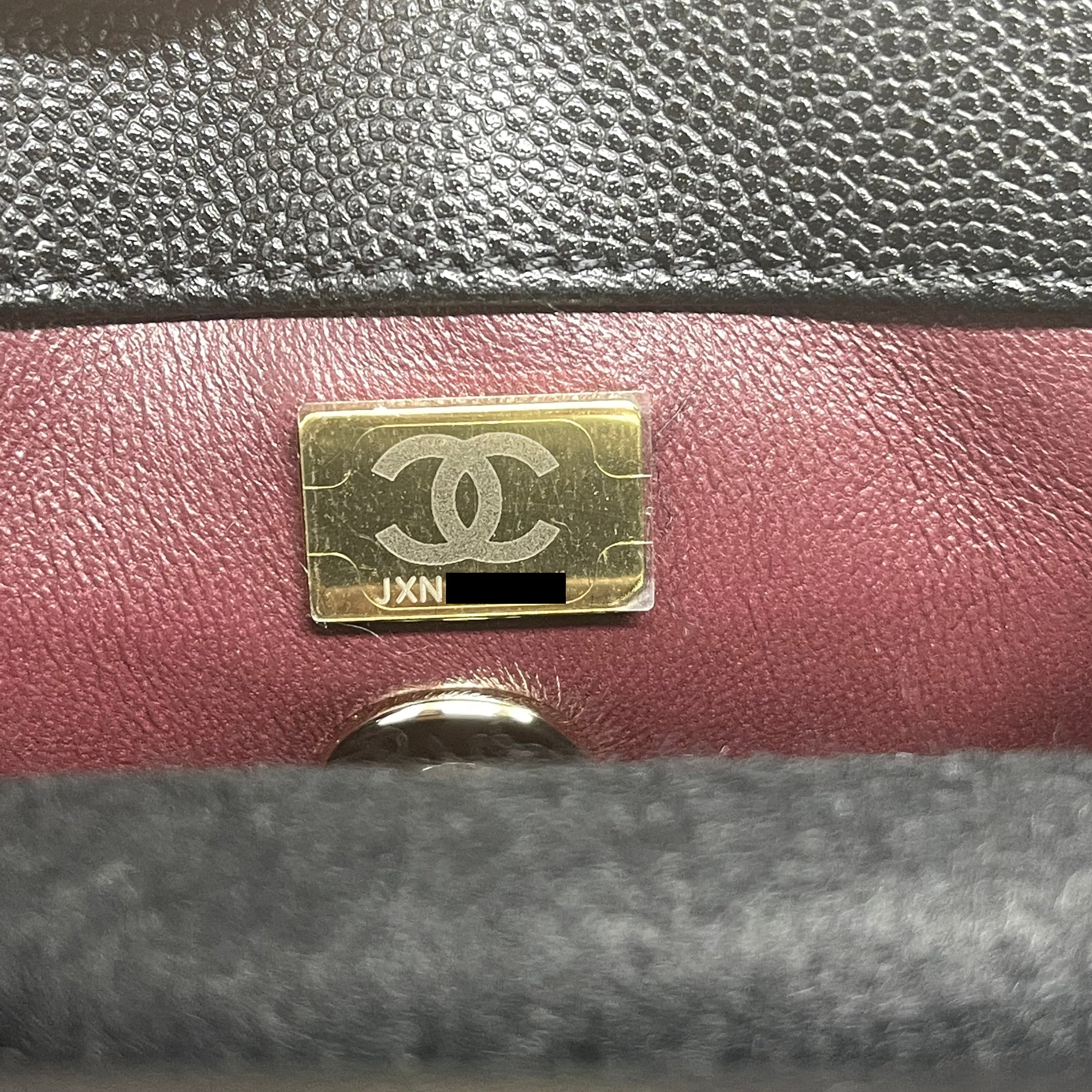 CHANEL 21K SMALL COCO HANDLE 24CM CAVIAR BLACK LGHW