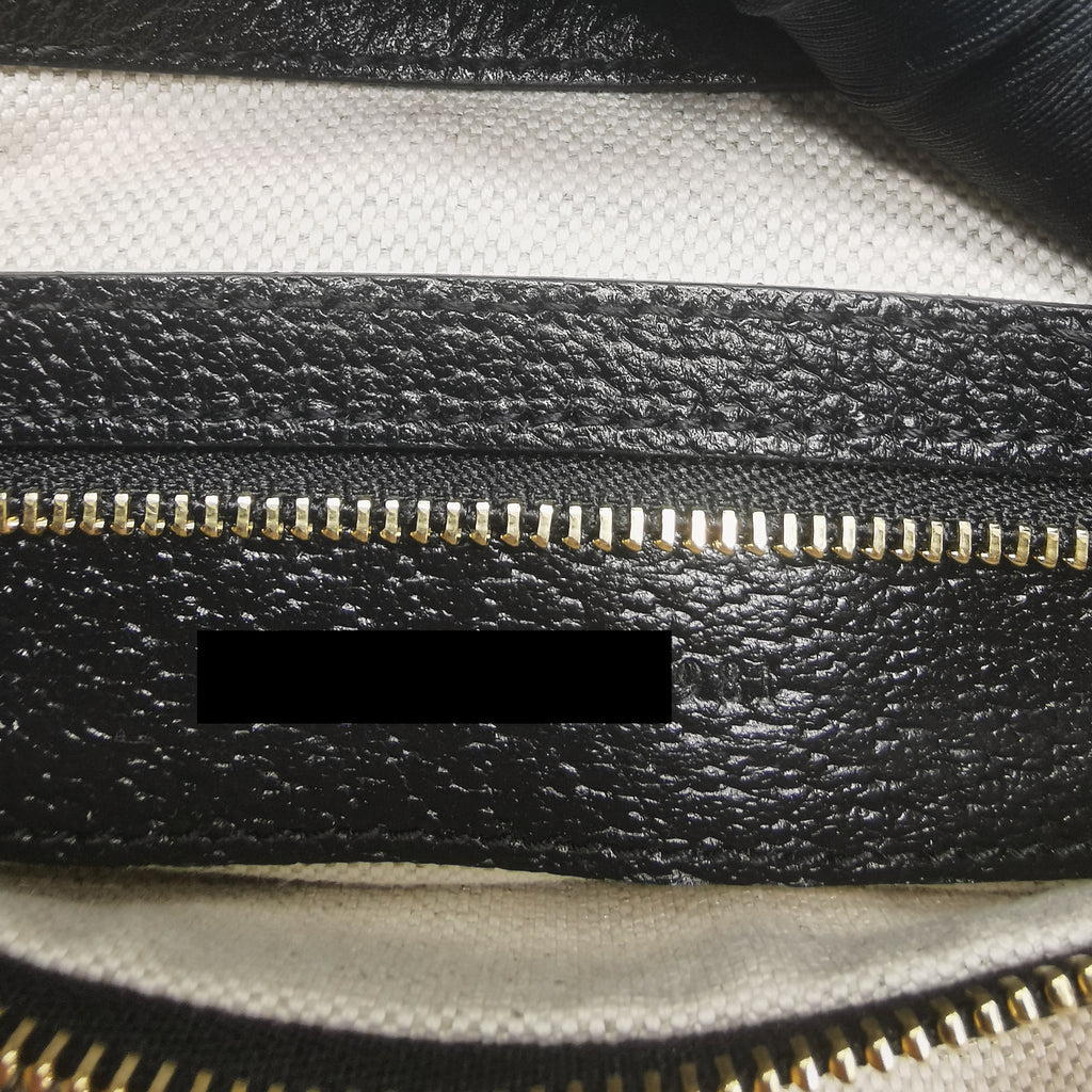 GUCCI JACKIE 1961 SMALL SHOULDER BAG DENIM/LEATHER BLACK GHW