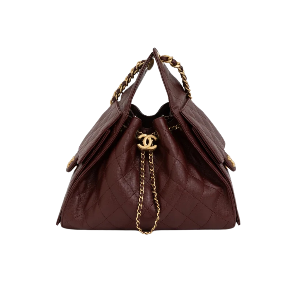 CHANEL 25 BURGUNDY HANDBAG GHW