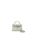 HERMES MINI KELLY II MATTE ALLIGATOR MISSISSIPPIENSIS 0W GRIS NEVE SHW