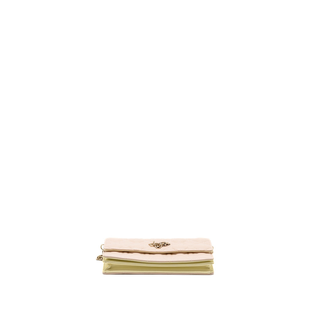 DIOR MY DIOR MINI BAG LAMBSKIN LIGHT PINK/LIGHT YELLOW LGHW