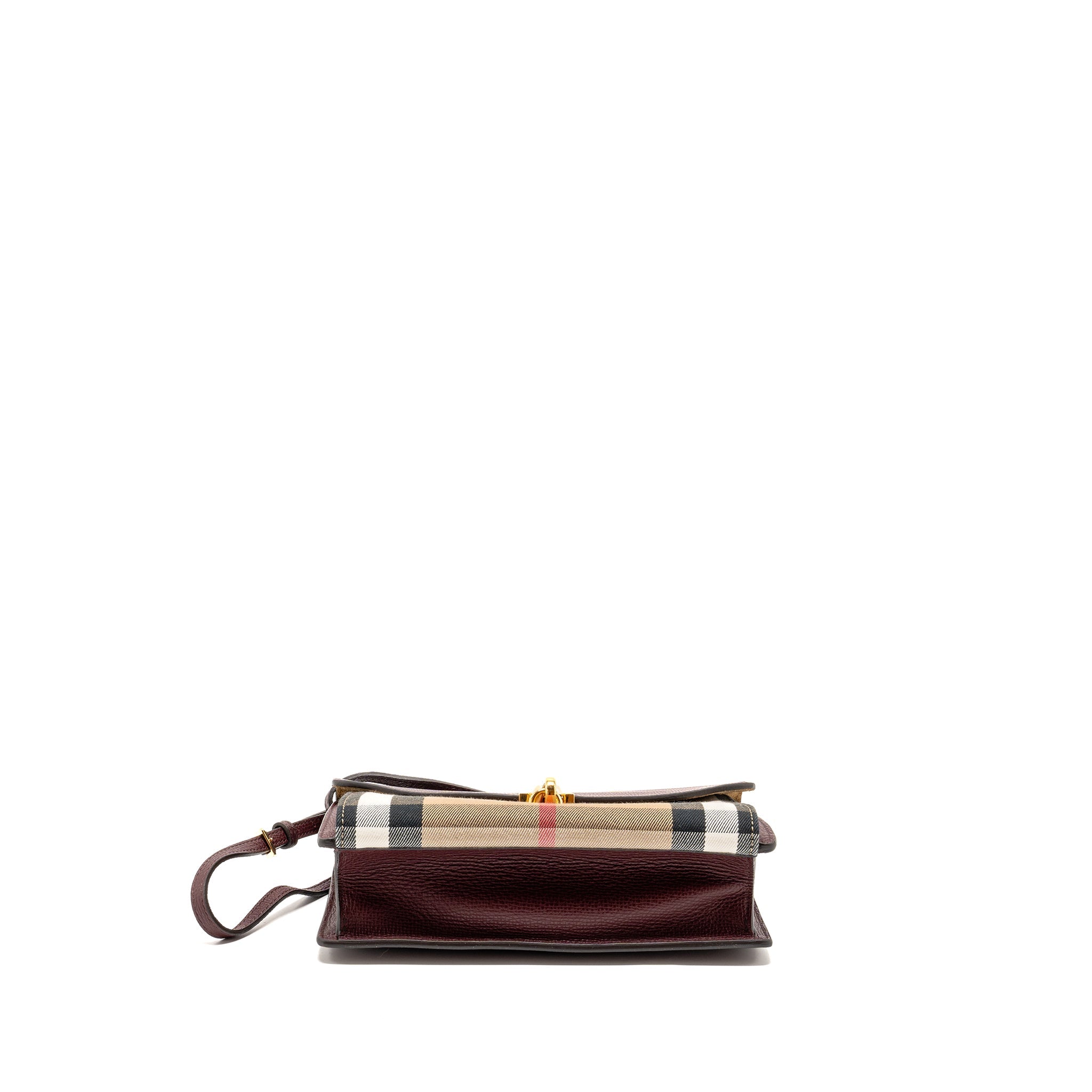 BURBERRY HOUSE CHECK CROSSBODY BAG CANVAS/ CALFSKIN LEATHER MULTICOLOUR BROWN GHW