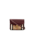 BURBERRY HOUSE CHECK CROSSBODY BAG CANVAS/ CALFSKIN LEATHER MULTICOLOUR BROWN GHW