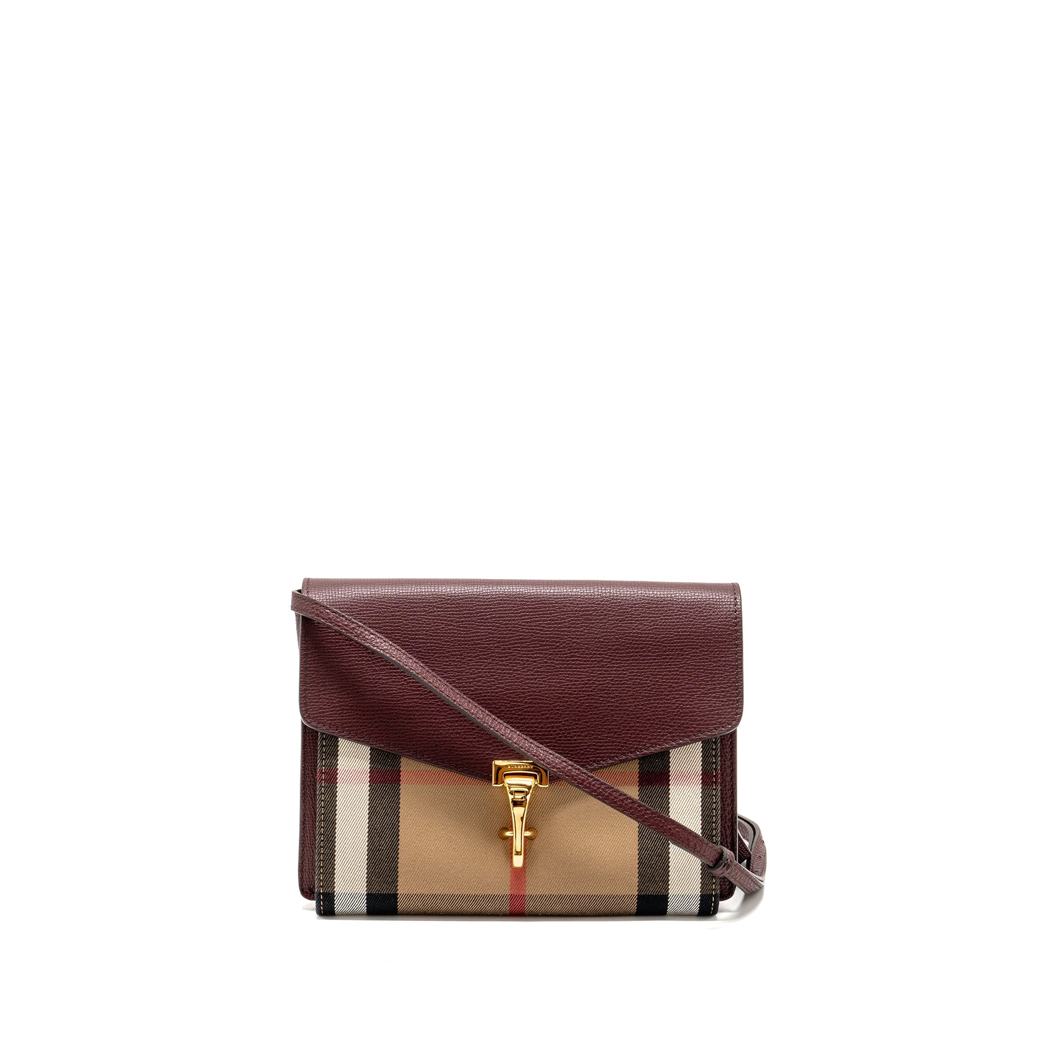 BURBERRY HOUSE CHECK CROSSBODY BAG CANVAS/ CALFSKIN LEATHER MULTICOLOUR BROWN GHW
