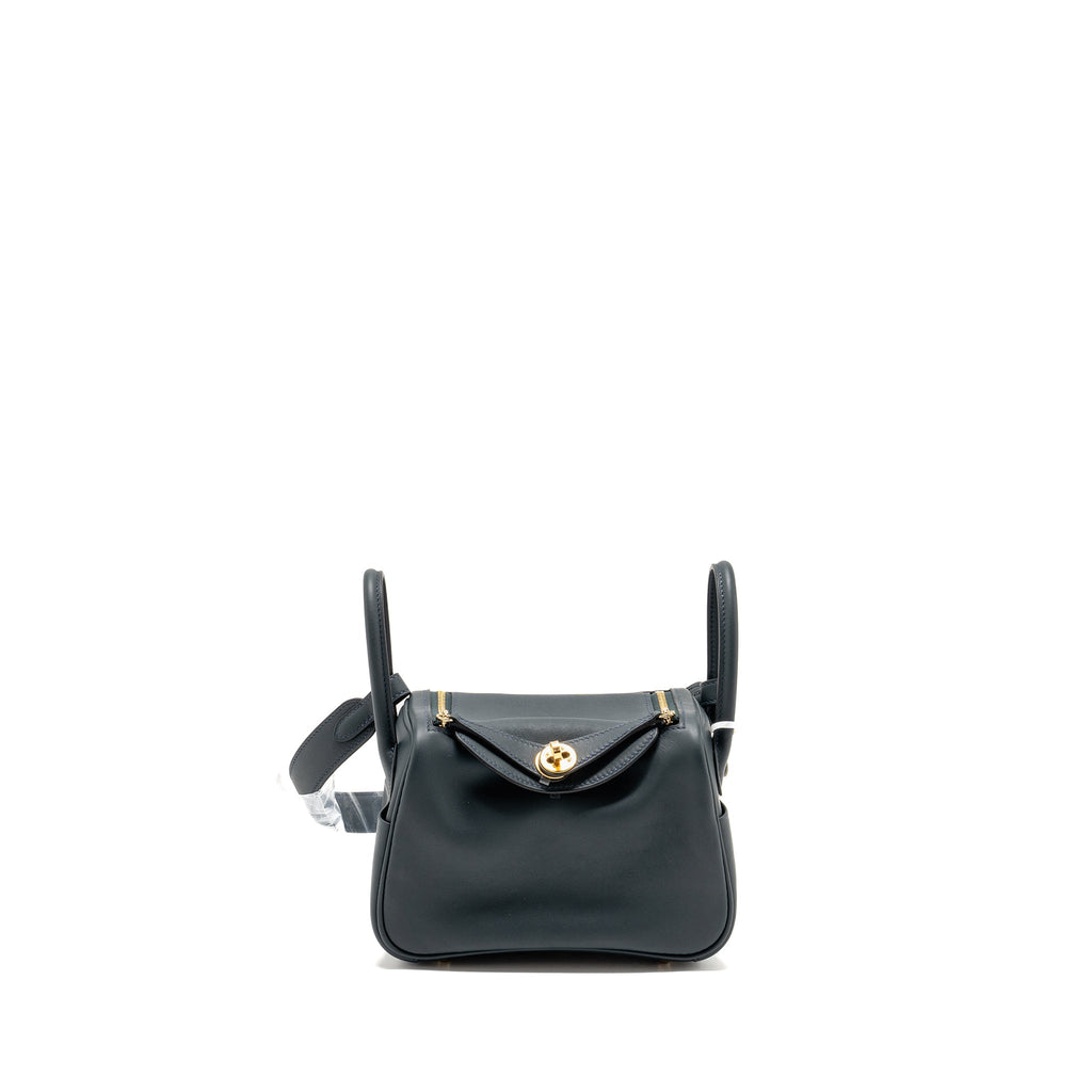 HERMES MINI LINDY VERSO BAG SWIFT VERT ROUSSEAU/MALACHITE GHW