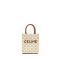 CELINE MINI VERTICAL CABAS TRIOMPHE CANVAS/CALFSKIN WHITE GHW