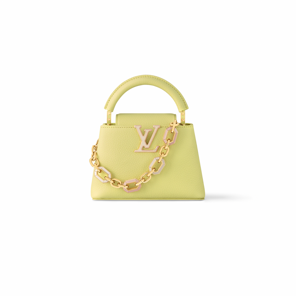 LOUIS VUITTON CAPUCINES MINI TAURILLON YELLOW GHW
