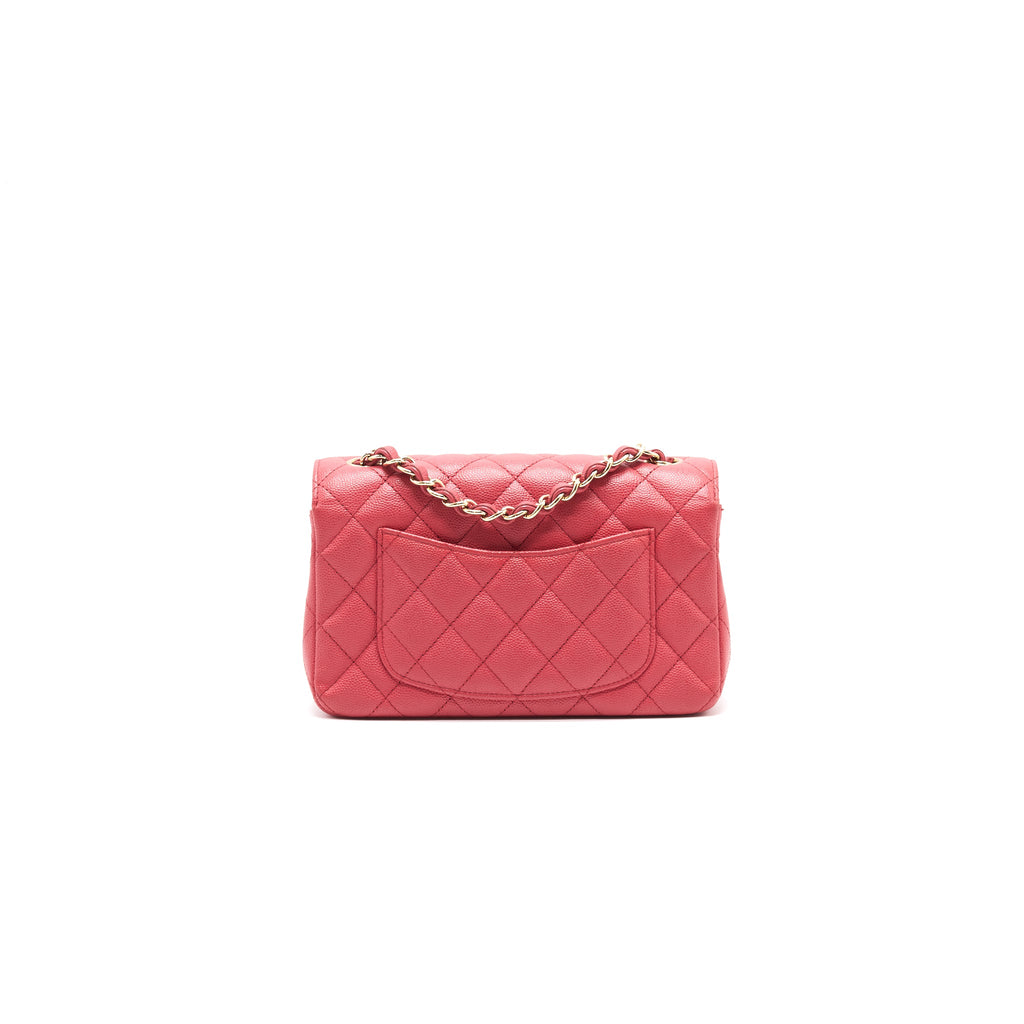 CHANEL MINI RECTANGULAR CAVIER 17C CORAL PINK LGHW