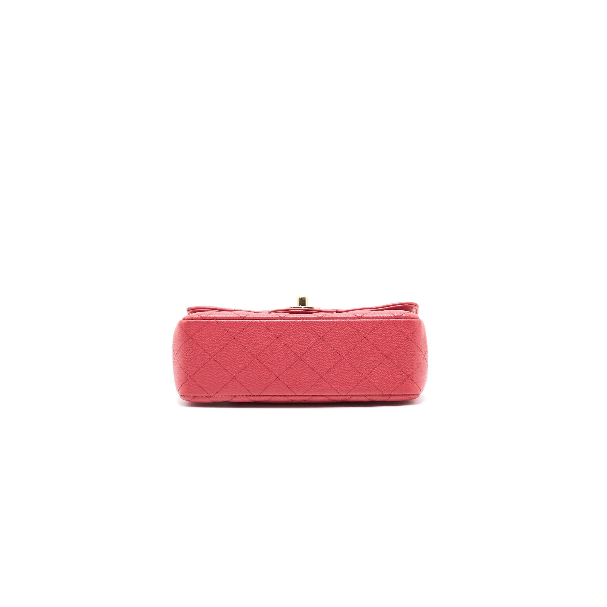 CHANEL MINI RECTANGULAR CAVIER 17C CORAL PINK LGHW