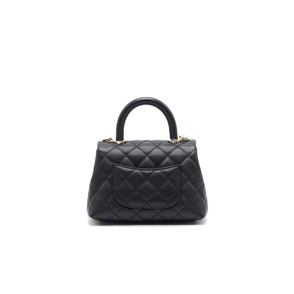 CHANEL COCO HANDLE EXTRA MINI BLACK LGHW SERIAL30