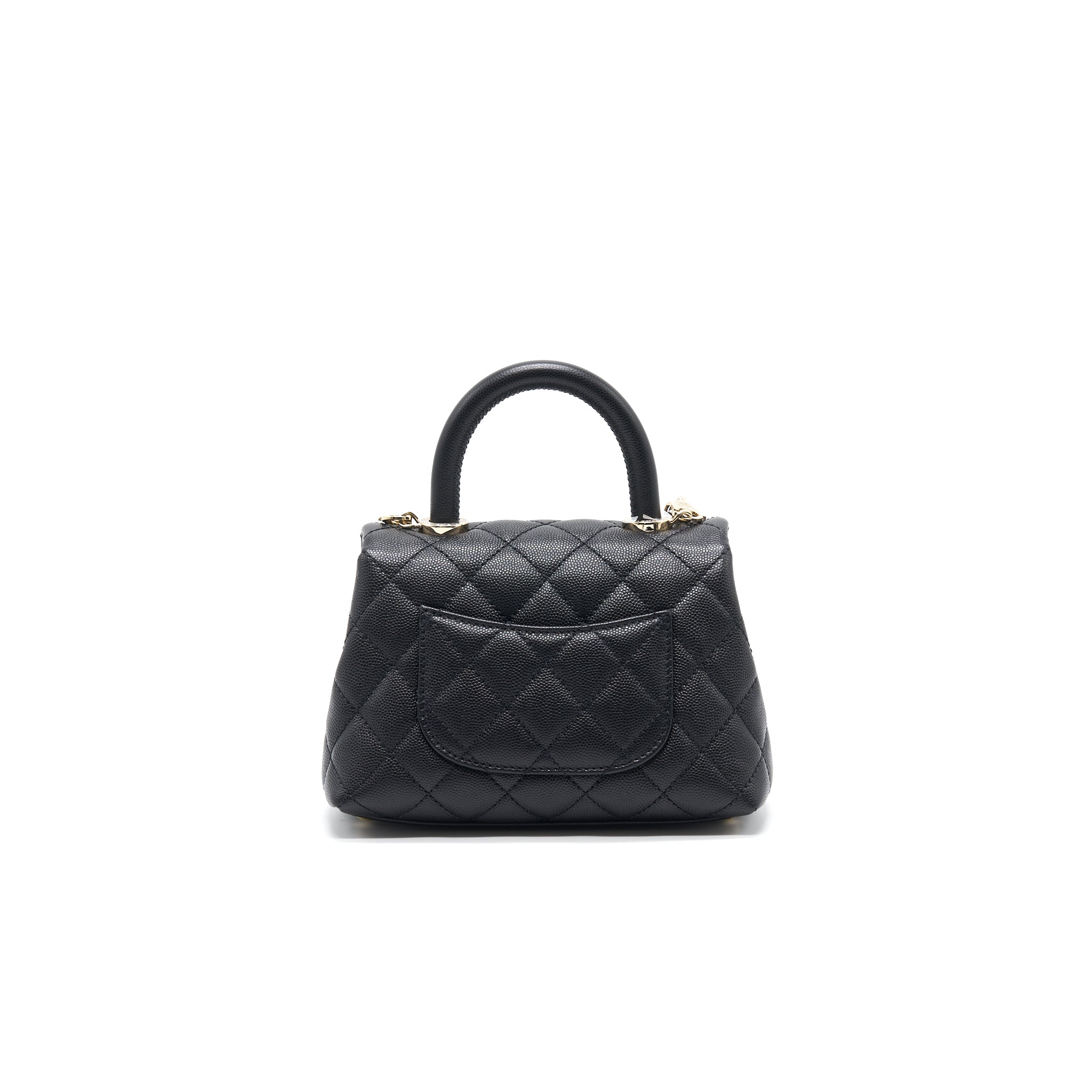 CHANEL EXTRA MINI COCO HANDLE FLAP BAG BLACK LGHW