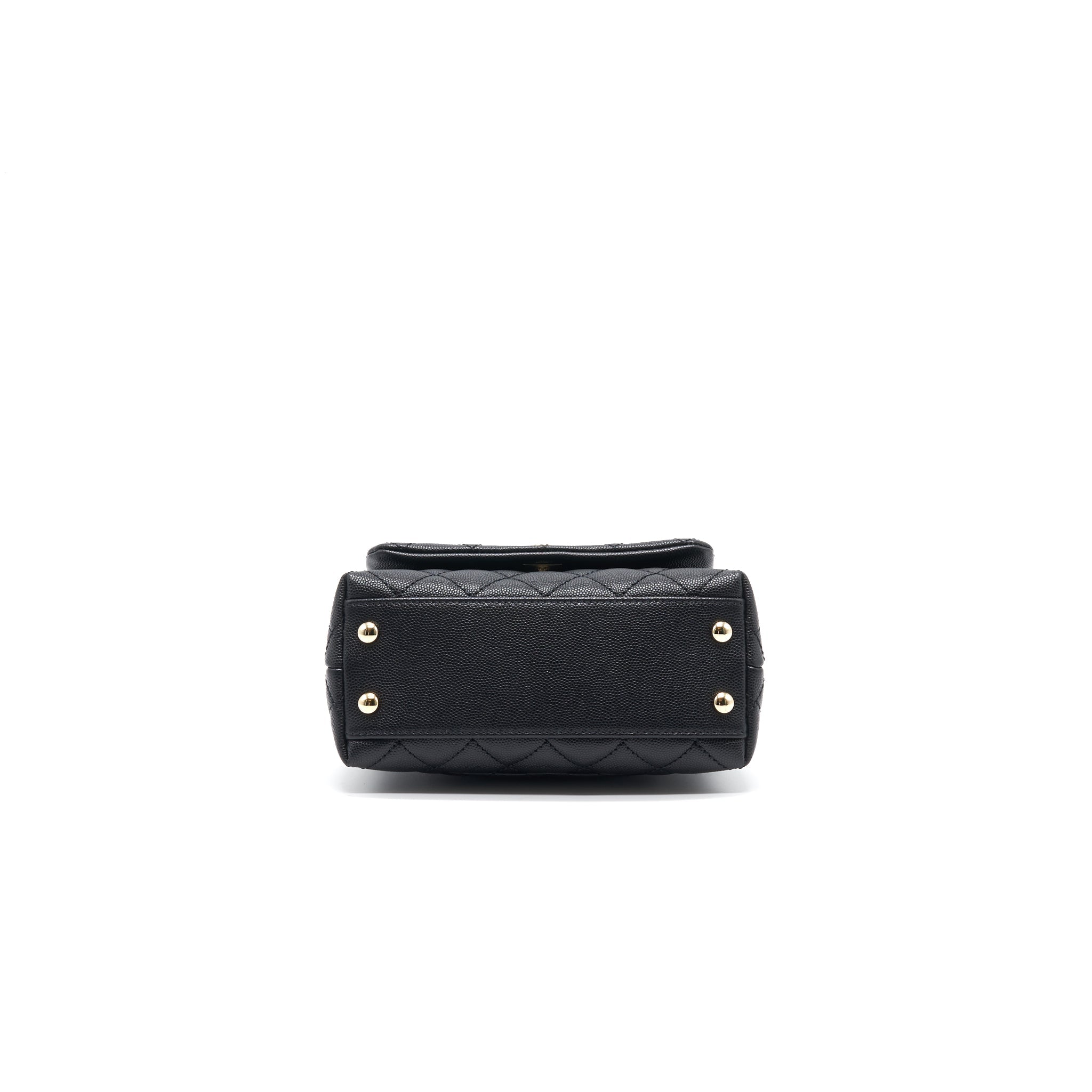 CHANEL EXTRA MINI COCO HANDLE FLAP BAG BLACK LGHW